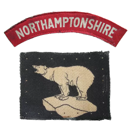 Northamptonshire Yeomanry Tank Regiment shoulder title and 79th Armoured Division formation sign