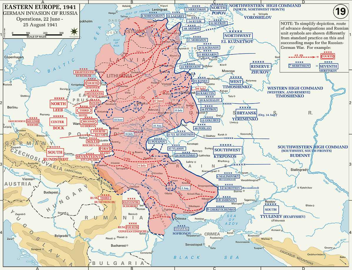 Map of the Operation Barbarossa