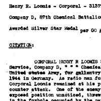 A piece of Robert's citation for the Silver Star!