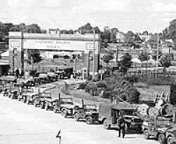 Vehicles as far as they eye could see, waiting for embarkation for the invasion of Normandy by the Docks in Southampton.