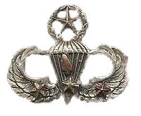 Clancy's jumpwings. Each star is earned with a combat jump. Clancy received a total of 4 stars 2 in WWII and 2 in Korea.