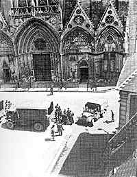 First trip into Bayeux after establishing the airfield just outside the town. This is Bayeux Cathedral home of the famous tapestry.