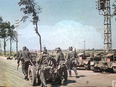 Pulling a 37mm anti-tank gun