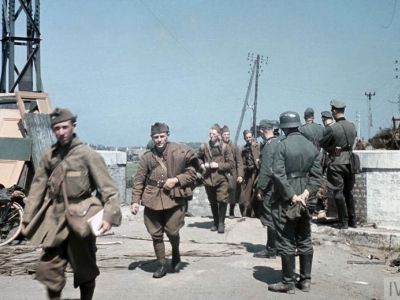 Disarmed French soldiers