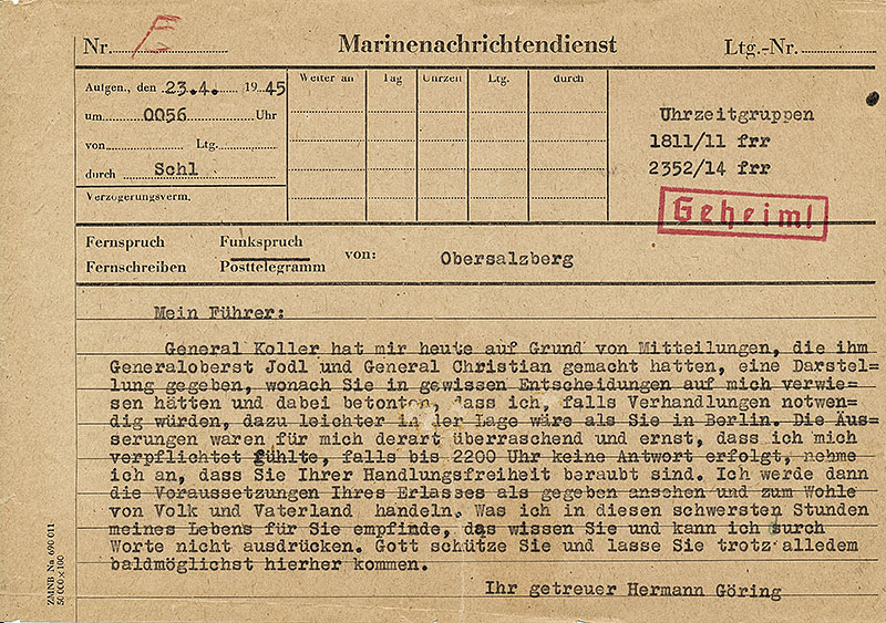 göring hitler berlin telelgram