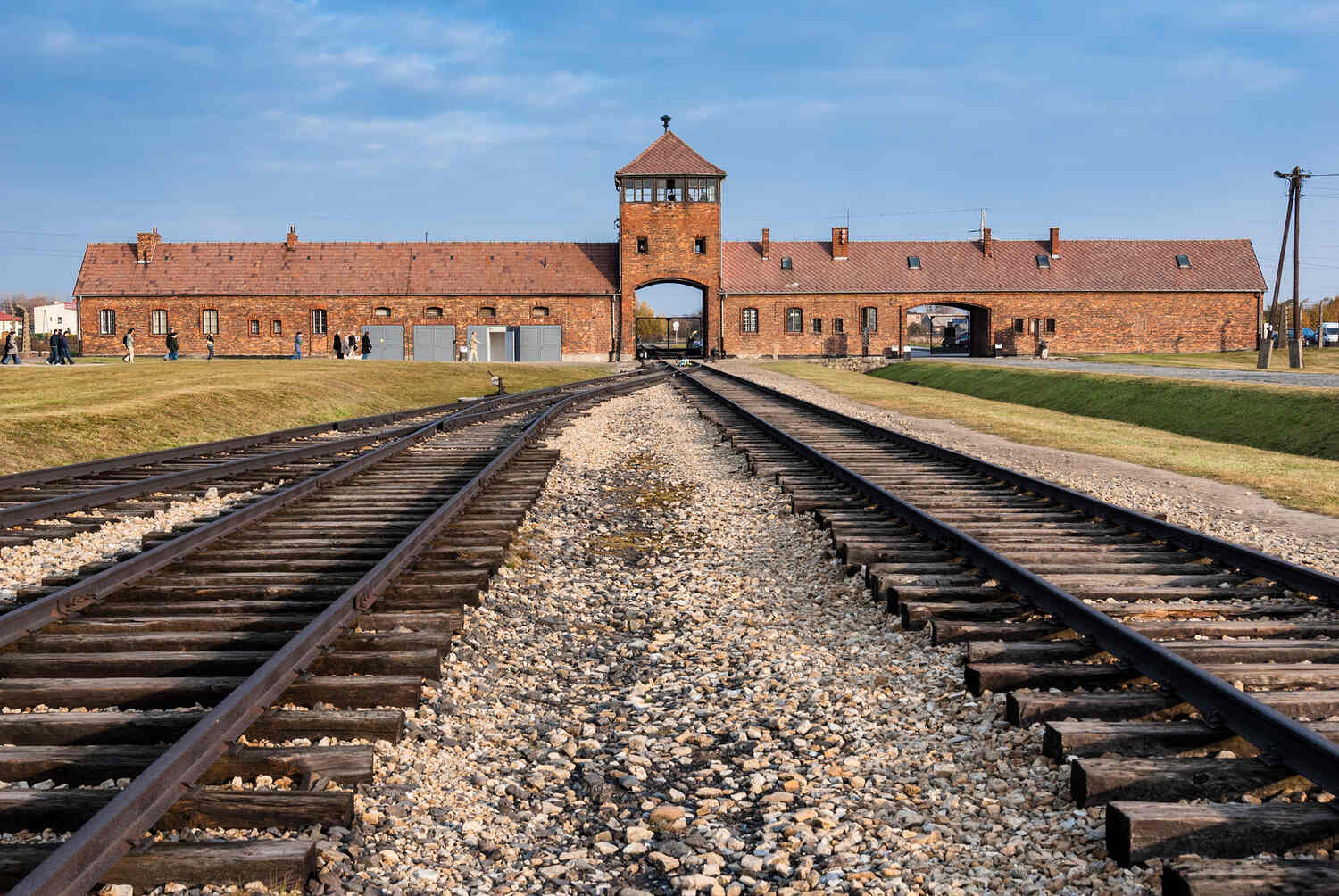 Main gate at Auschwitz-Birkenau also called the Gates of Hell