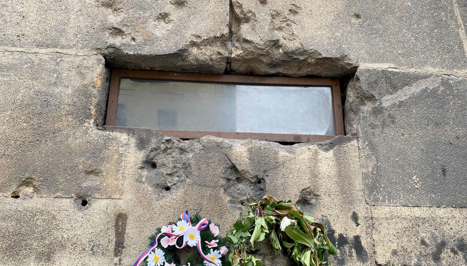 View of the crypt window where the final battle of Operation Anthropoid unfolded.