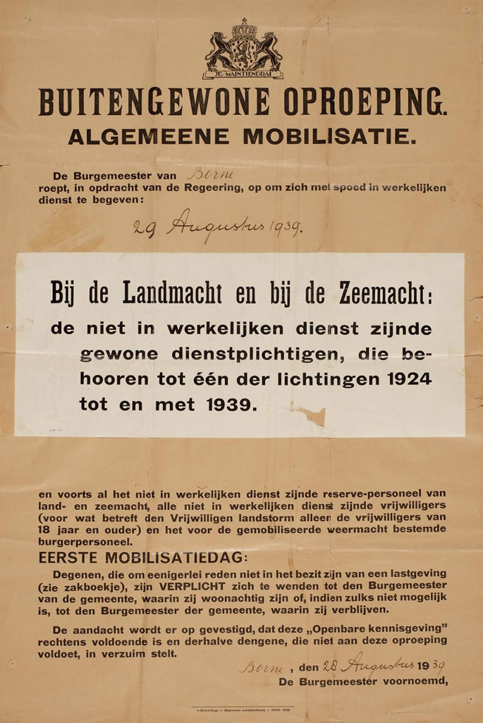 Extraordinary call to duty for general mobilization of the army and navy.