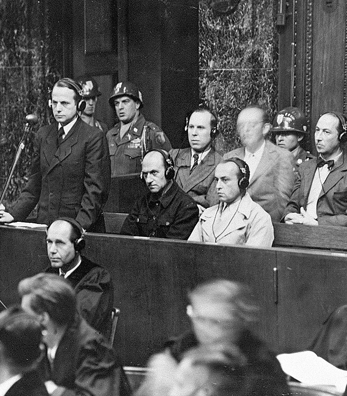 Defendant Otto Ohlendorf formally pleads "not guilty".