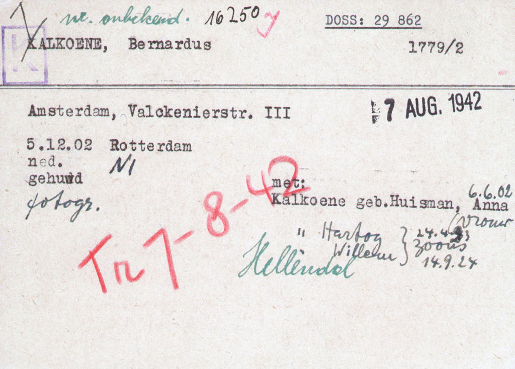 Bernardus' personal card