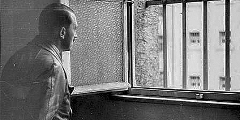 Adolf Hitler at Landsberg Prison, where he served his sentence after the failed Beer Hall Putsch and dictated much of Mein Kampf.