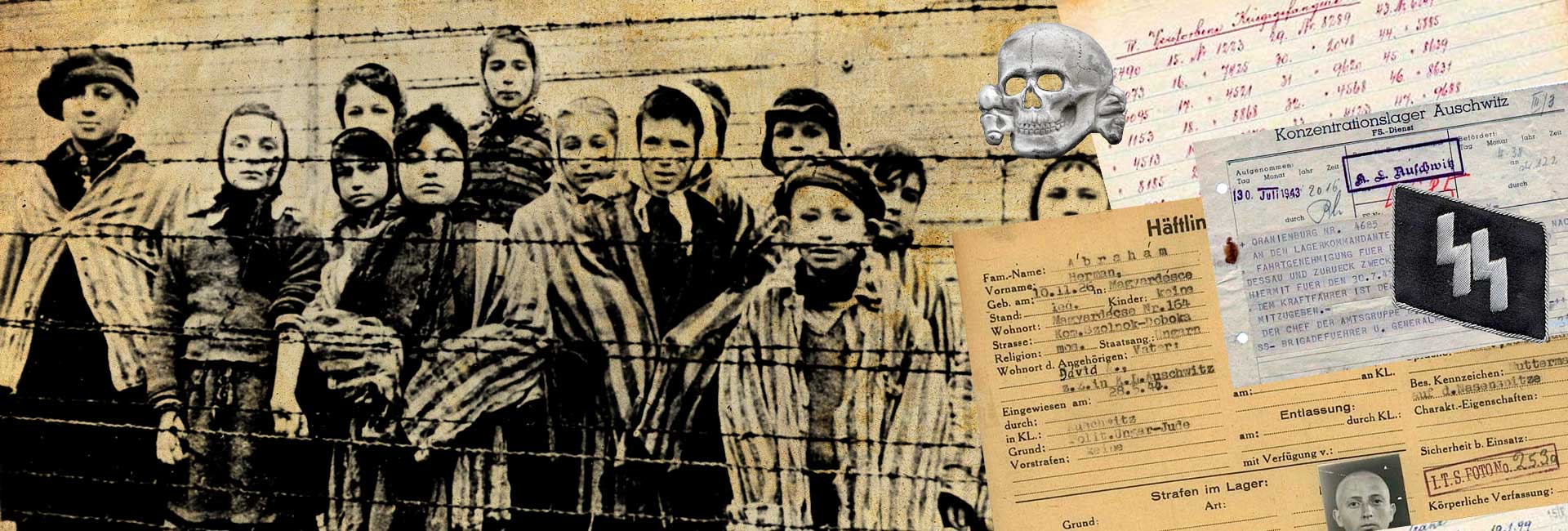 The children of Auschwitz after liberation by the Soviet Army on January 27, 1945
