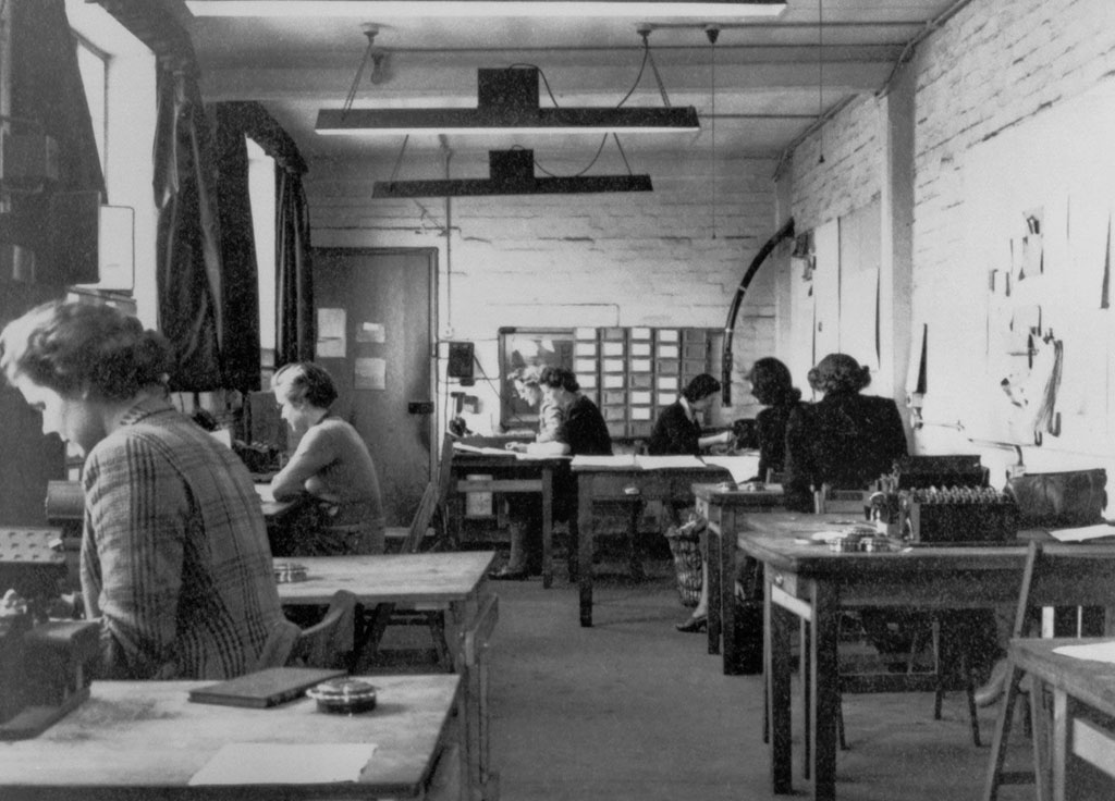 Women at work in the intercept control room of Hut 6 at Bletchley Park