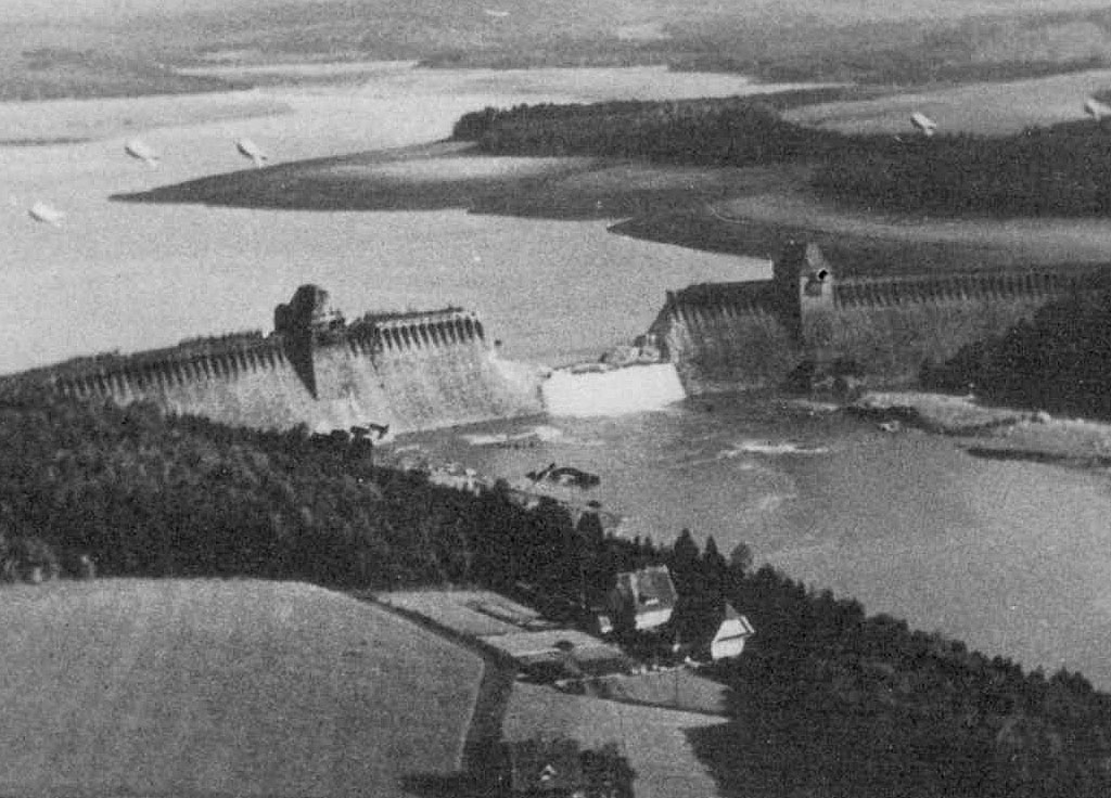 The Möhne Dam in Germany the morning following the attacks