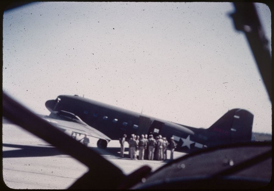 Transport aircraft flying officers from Pine Camp to West Point, summer 1944