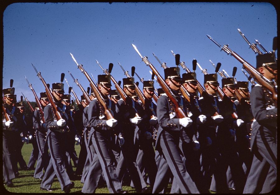 Full-dress parade, marching close-up