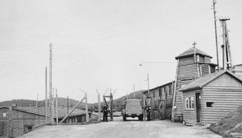 Entrance at Natzweiler Struthof after liberation