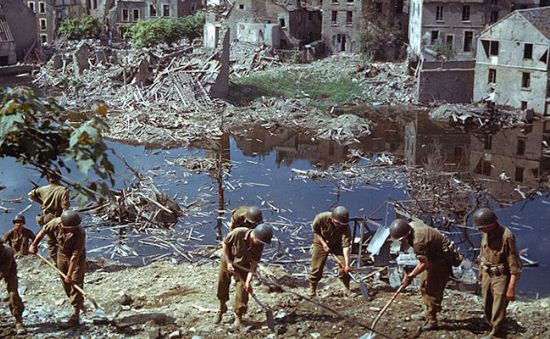 Clearing up mine fields after D-Day