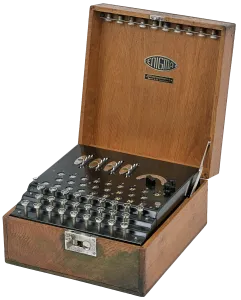 The German Enigma machine.