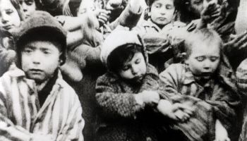 The children of Auschwitz after liberation by the Soviet Army on January 27, 1945