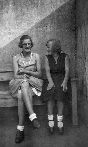 A portrait of Anna and her friend