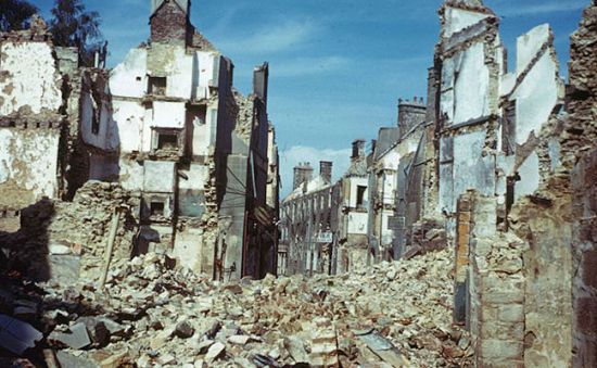 The devastation after D-Day