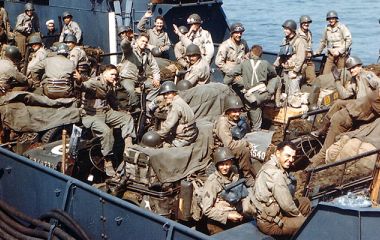 Soldiers getting ready for D-Day