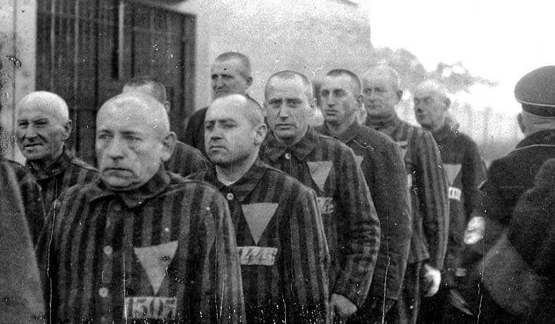 Prisoners in marching in line