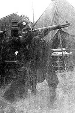 Robert Webb at Camp Toccoa, showing his rifle