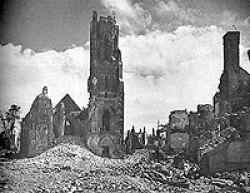 The church at Saint Lo, as photographed by the American forces in 1944