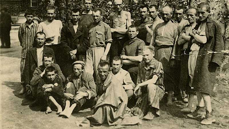 Group of prisoners after liberation