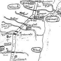 A map drawn of the area now known as Hell's Highway the road from Eindhoven to Arnhem in The Netherlands