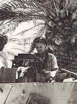 Ian had 'liberated' the typewriter from a Italian ofice and was typing a letter home.