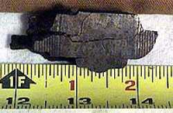 The piece of shrapnel that wounded Marshall Clayton Oliver