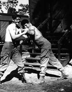 Jack Agnew and Mike Marquez at Boot Camp, Spring, 1943