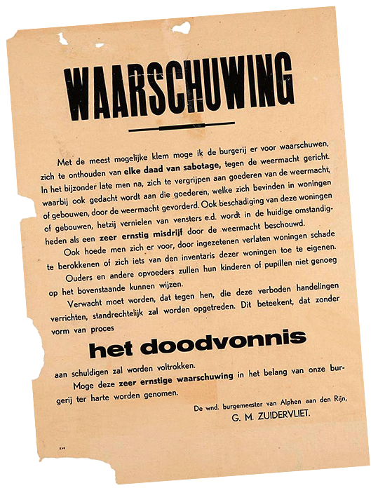 The Nazis issued warning pamflets not to get involved in illegal activities