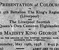 Presentation of colours to the 5th Battalion, the King's Regiment