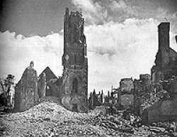 The church at Saint Lo, as photographed by the American forces in 1944