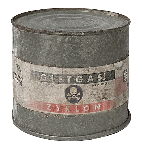 An empty can of Zyklon B.