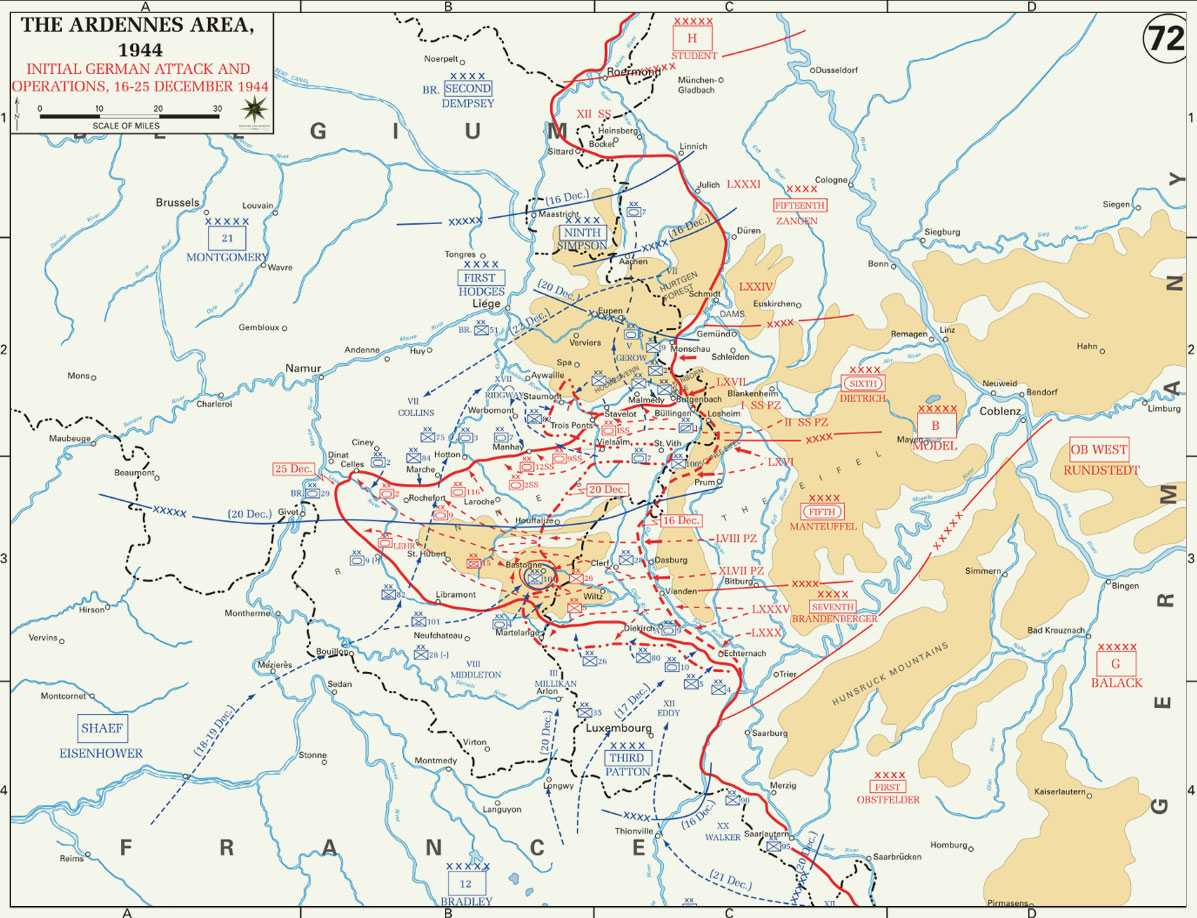 Map of the Battle of the Bulge