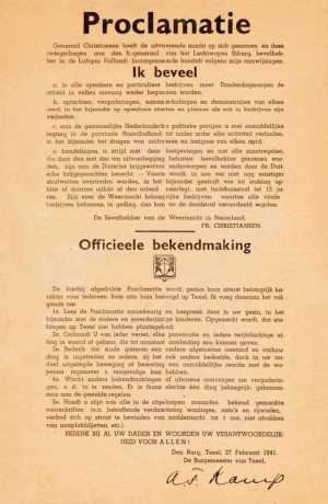 Proclamation of General Christiansen taking over power in Noord-Holland