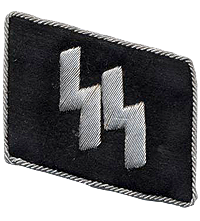 An original SS colar tab worn by the SS