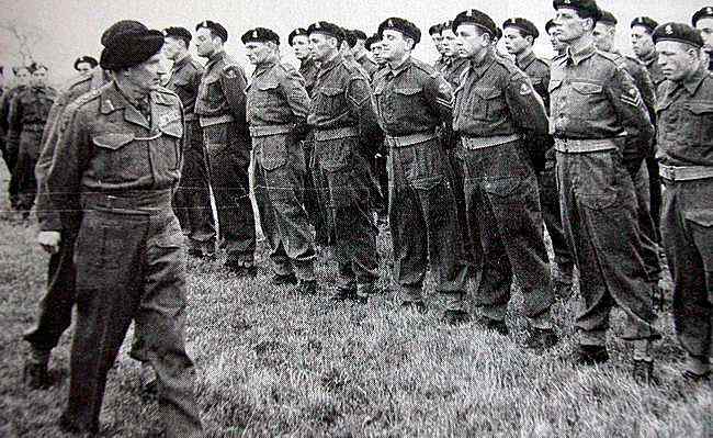 Daan, fifth from the right, during an inspection visit by Bernard Montgomery