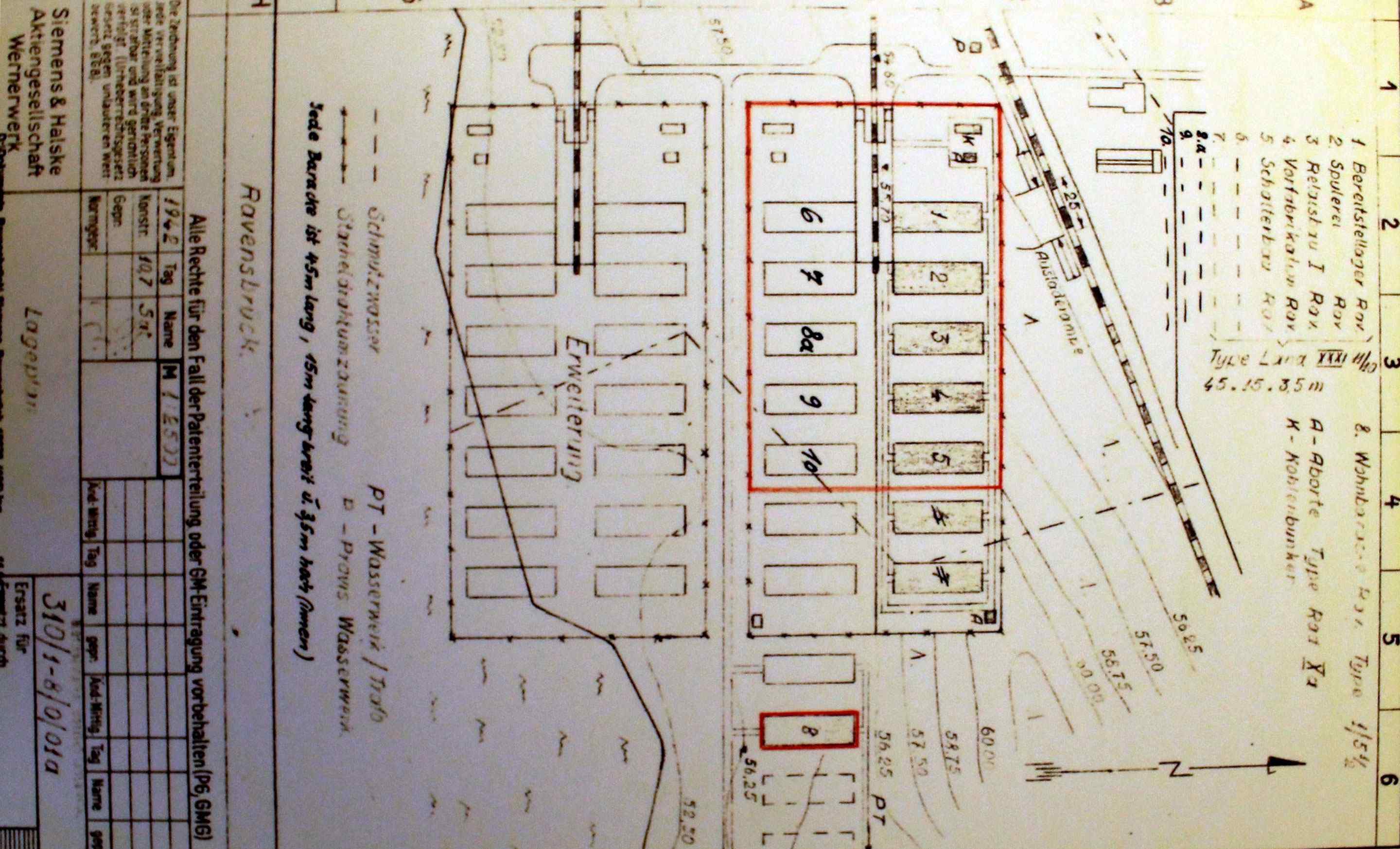 Plane of the Siemans factories at Ravensbrück