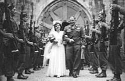 Walter Neton's marriage in Zell am See, the honor guards are men from the 101st Airborne Division