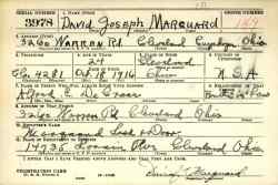 David Marquard's draft card