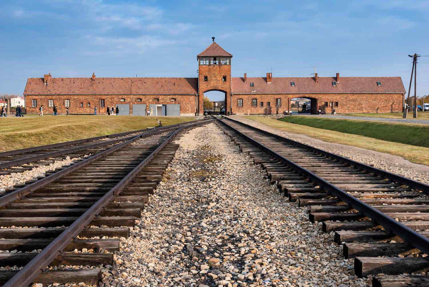 Main gate at Auschwitz-Birkenau also called the Gates of Hell