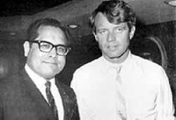 Monico after the war returned to the US in Pennsylvania and later his family grew up in Santa Clara, California.  He was involved in politics. Here he is with with Bobby Kennedy.