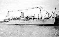 A picture of the Strathallan, the ship Arhtur and his brother Philip were on, sailing to North Africa.