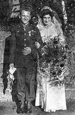 A photo of Emery and his Nottingham Bride, Eleanor Crandon on the day they wed. October 4th, 1944.
